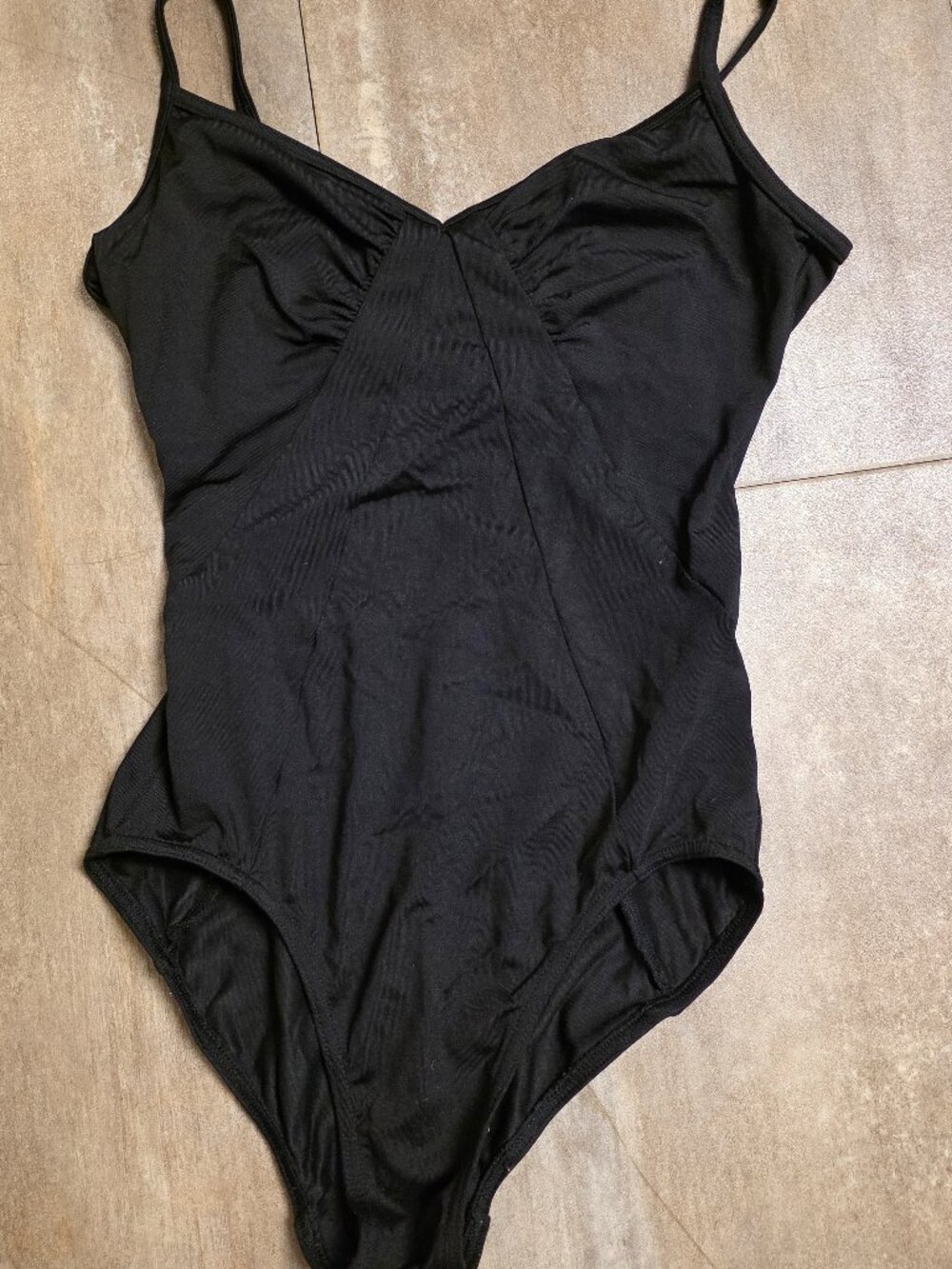 BLOCH Mirella Black Label Ruched V-Neck Camisole Leotard